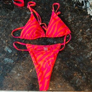 SHEIN zebra print bikini set